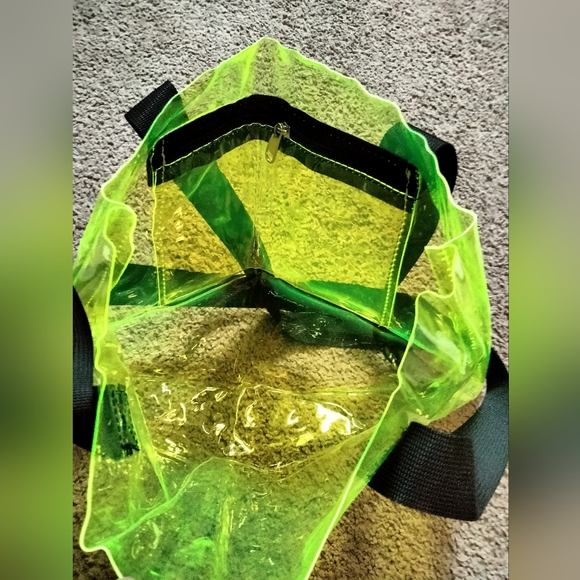 Neon Yellow Fluorescent clear bag or purse, Metaverse Brand - Picture 3 of 3